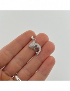 Ciondolo Argento Rodiato Delfino Zirconi Bianchi [4d565eeb] 2