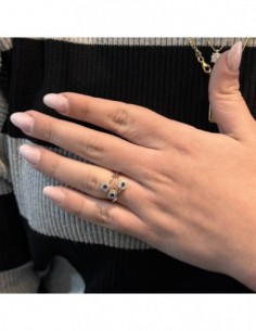 Anello Argento Rodiato Trilogy Zirconi Blu [50a4c1ab] 2