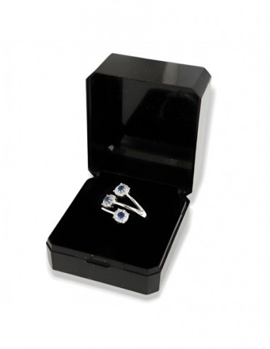 Anello Argento Rodiato Trilogy Zirconi Blu [71133a7e]