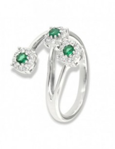 Anello Argento Rodiato Trilogy Magic Verde [e7b900af]