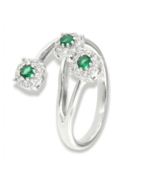 Anello Argento Rodiato Trilogy Magic Verde [e7b900af]