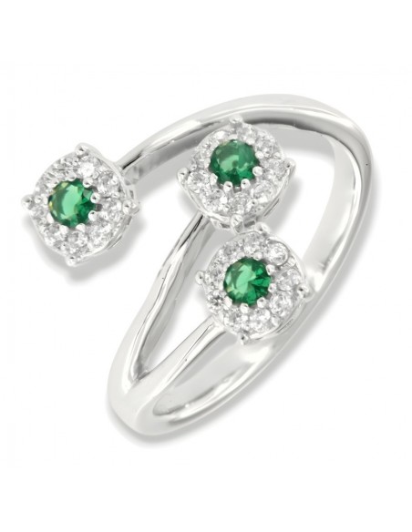 Anello Argento Rodiato Trilogy Magic Verde [2ac9e66c]