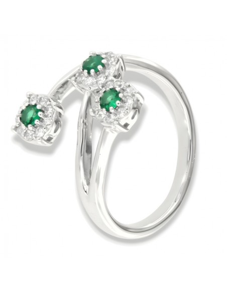 Anello Argento Rodiato Trilogy Magic Verde [2f99a172]