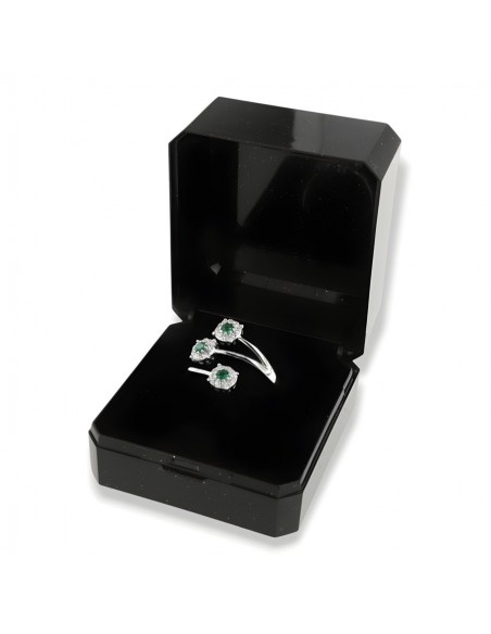 Anello Argento Rodiato Trilogy Magic Verde [f6bfe27f]