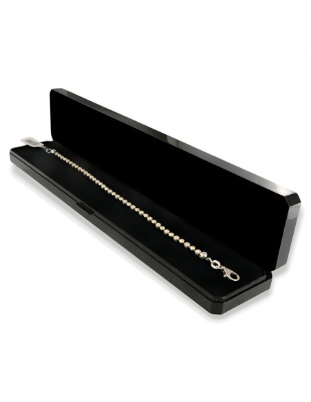 Bracciale Argento Rodiato Sfere Dorate Alternate Satinate Lisce [5c8743b9]