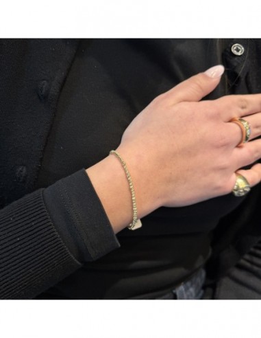 Bracciale Argento Dorato Sfere Rigate 3MM [8afaa83f]