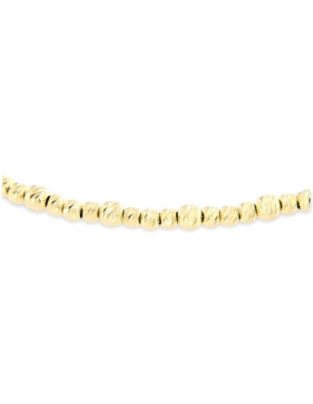 Bracciale Argento Dorato Sfere Rigate 3MM [3de7693b]
