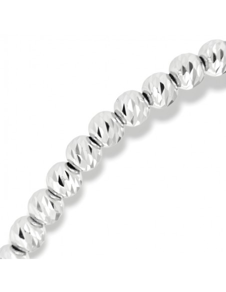 Bracciale Argento Rodiato Sfere Rigate 4MM [2f0cba3f]