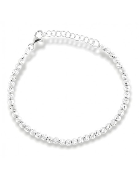 Bracciale Argento Rodiato Sfere Rigate 4MM [9d413c25]