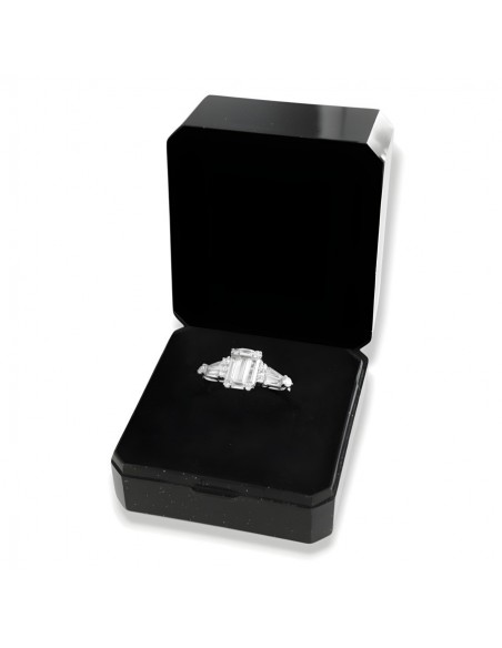 Anello Argento Rodiato Principesco Zirconi Bianchi [9f486408]