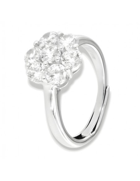 Anello Argento Rodiato Magic Fiore Zirconi Bianchi [0ab1fc38]