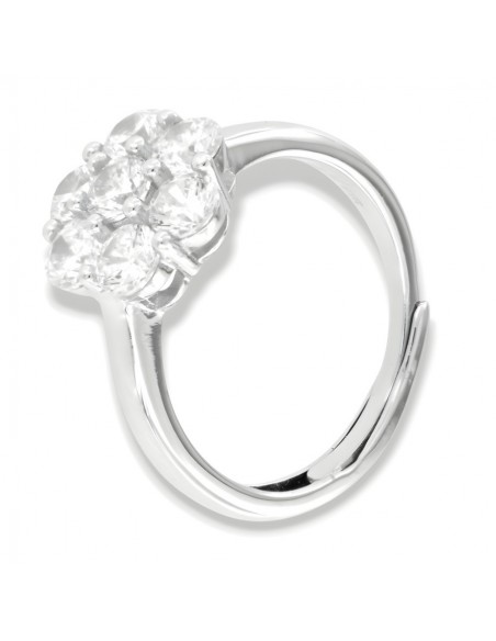 Anello Argento Rodiato Magic Fiore Zirconi Bianchi [b3c2ea63]