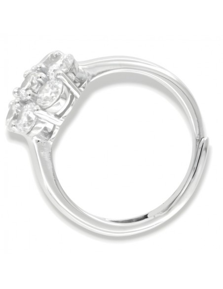Anello Argento Rodiato Magic Fiore Zirconi Bianchi [04df2b67]