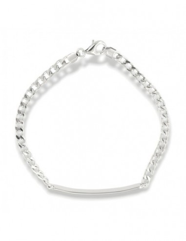 Bracciale Argento Rodiato Piastra Centrale Grumetta Oro Giallo [b95b8960]
