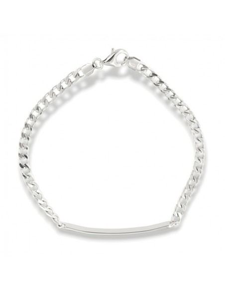 Bracciale Argento Rodiato Piastra Centrale Grumetta Oro Giallo [b95b8960]