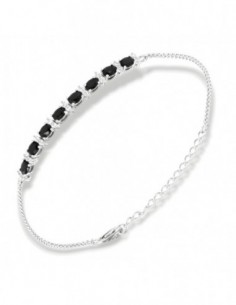 Bracciale Argento Rodiato Quadrispiga Zirconi Neri [ae7f38d7]