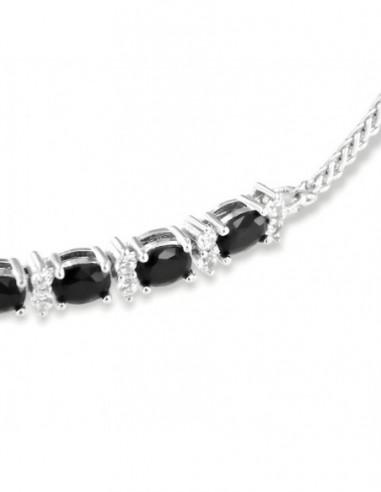 Bracciale Argento Rodiato Quadrispiga Zirconi Neri [29cb69a3]