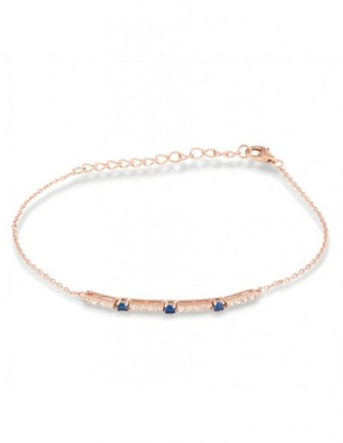 Bracciale Argento Rosato Catena Tennis Blu Bianchi [22c29fbe]