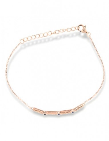 Bracciale Argento Rosato Catena Tennis Blu Bianchi [95df5eba]