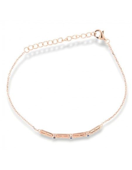 Bracciale Argento Rosato Catena Tennis Blu Bianchi [95df5eba]