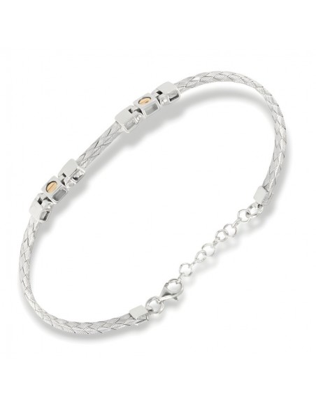 Bracciale Argento Rodiato Rigido Oro Giallo [6770e728]