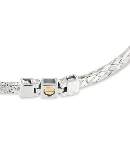 Bracciale Argento Rodiato Rigido Oro Giallo [b419cbcb]