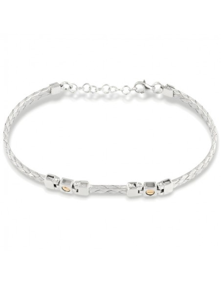 Bracciale Argento Rodiato Rigido Oro Giallo [b1498cd5]
