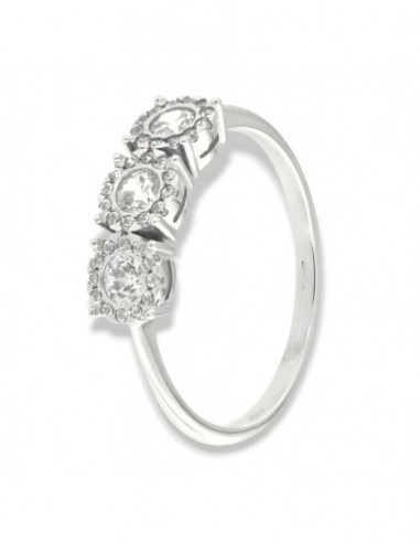 Anello Oro Bianco Trilogy Magic Zirconi Bianchi [4577cae6]