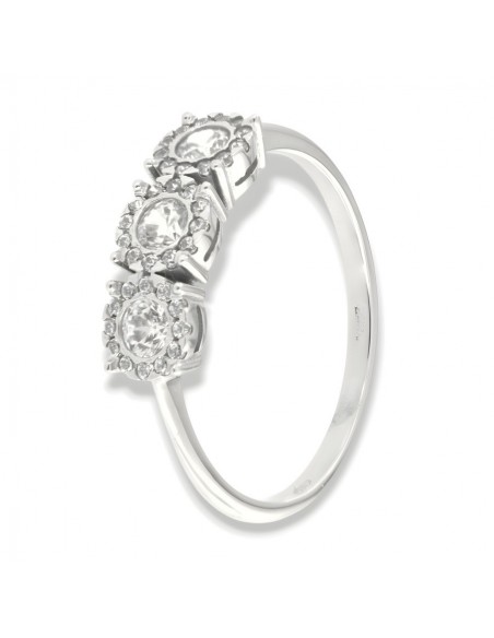 Anello Oro Bianco Trilogy Magic Zirconi Bianchi [4577cae6]
