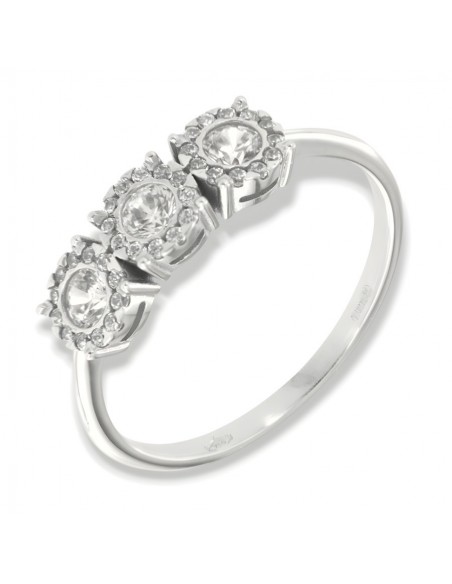 Anello Oro Bianco Trilogy Magic Zirconi Bianchi [a76153c9]
