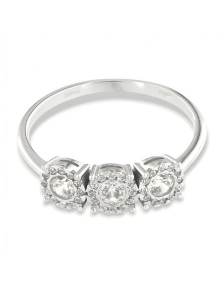 Anello Oro Bianco Trilogy Magic Zirconi Bianchi [cc0a96de]