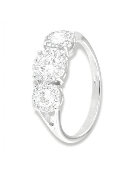 Anello Oro Bianco Trilogy Zirconi Bianchi [2b4c48ef]