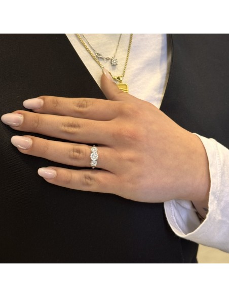 Anello Oro Bianco Trilogy Zirconi Bianchi [1e2523ce]