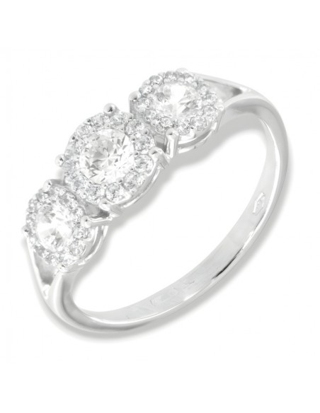 Anello Oro Bianco Trilogy Zirconi Bianchi [a938e2ca]
