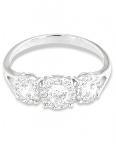 Anello Oro Bianco Trilogy Zirconi Bianchi [c25327dd]