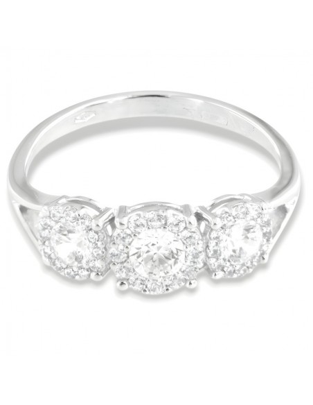 Anello Oro Bianco Trilogy Zirconi Bianchi [c25327dd]