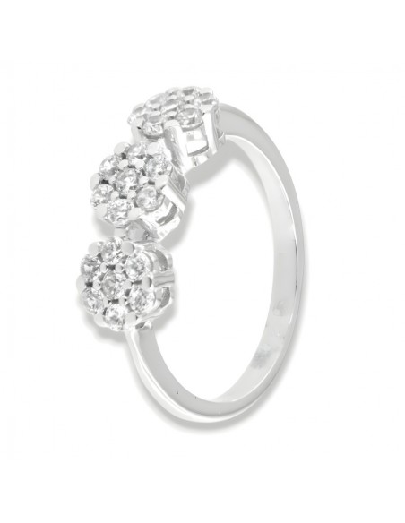 Anello Oro Bianco Trilogy Zirconi Bianchi [9c5189eb]