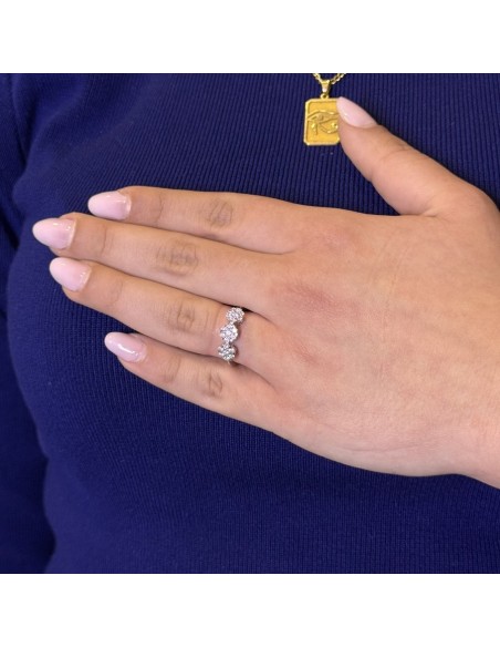 Anello Oro Bianco Trilogy Zirconi Bianchi [9989fbcf]