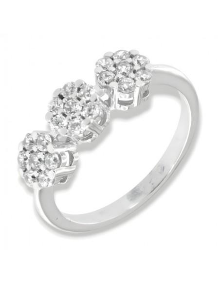 Anello Oro Bianco Trilogy Zirconi Bianchi [2e943acb]