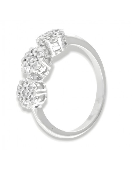 Anello Oro Bianco Trilogy Zirconi Bianchi [2bc47dd5]
