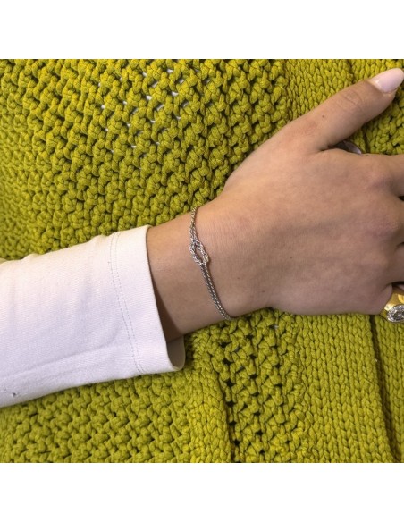 Bracciale Argento Rodiato Nodo Maglia Rope [e9cdb175]