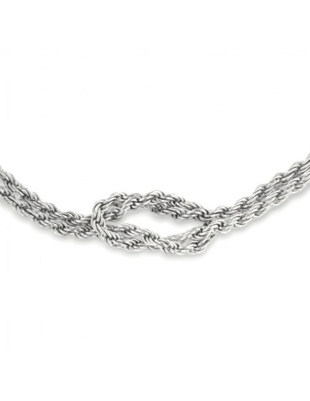 Bracciale Argento Rodiato Nodo Maglia Rope [5ed07071]