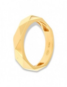 Anello Oro Giallo Fascia Sfaccettata [3d16badb]