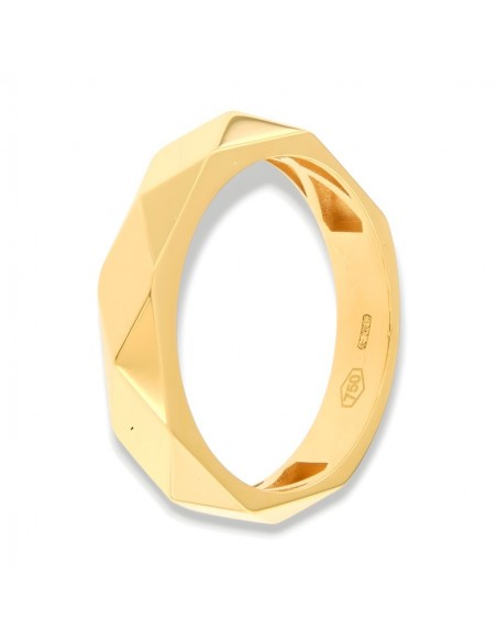 Anello Oro Giallo Fascia Sfaccettata [3d16badb]