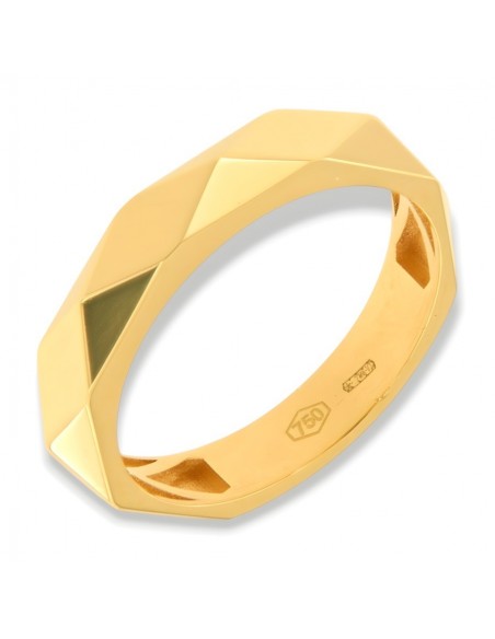 Anello Oro Giallo Fascia Sfaccettata [52721865]