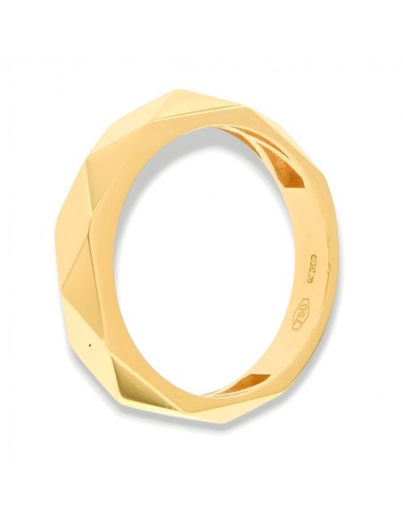 Anello Oro Giallo Fascia Sfaccettata [57225f7b]