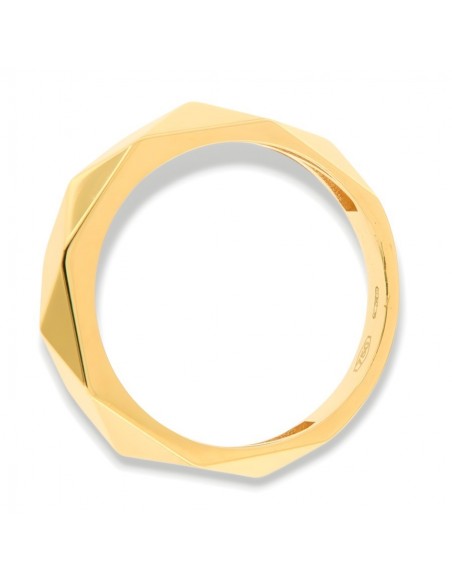 Anello Oro Giallo Fascia Sfaccettata [e03f9e7f]