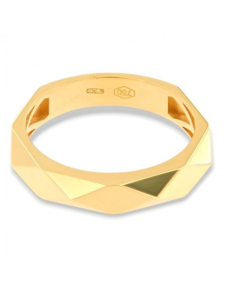 Anello Oro Giallo Fascia Sfaccettata [3919dd72]