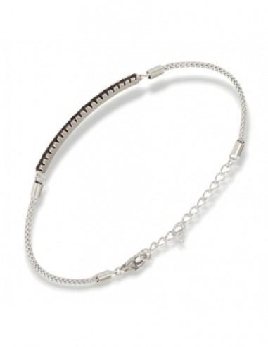 Bracciale Argento Rodiato Popcorn Zirconi Neri [7d4ee827]