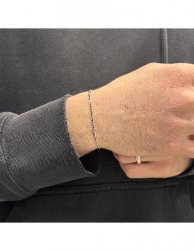 Bracciale Argento Rodiato Popcorn Zirconi Neri [9684d874]